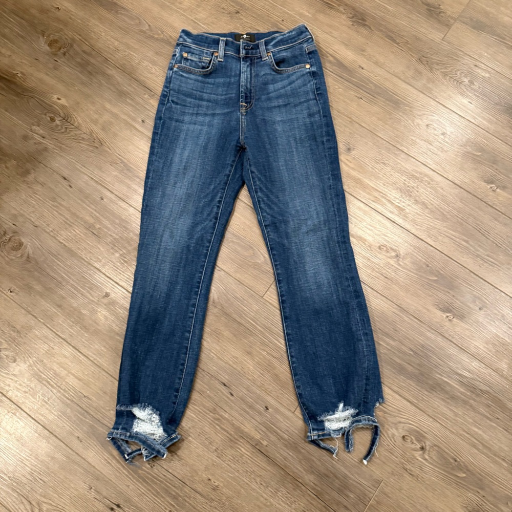 7 For All Mankind High Waist Slim Kick Jeans Size 25